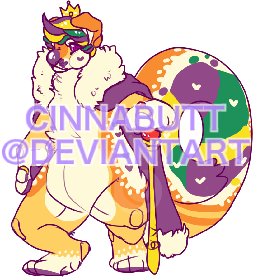 King Cake By Cinnadog - Cartoon (877x911)