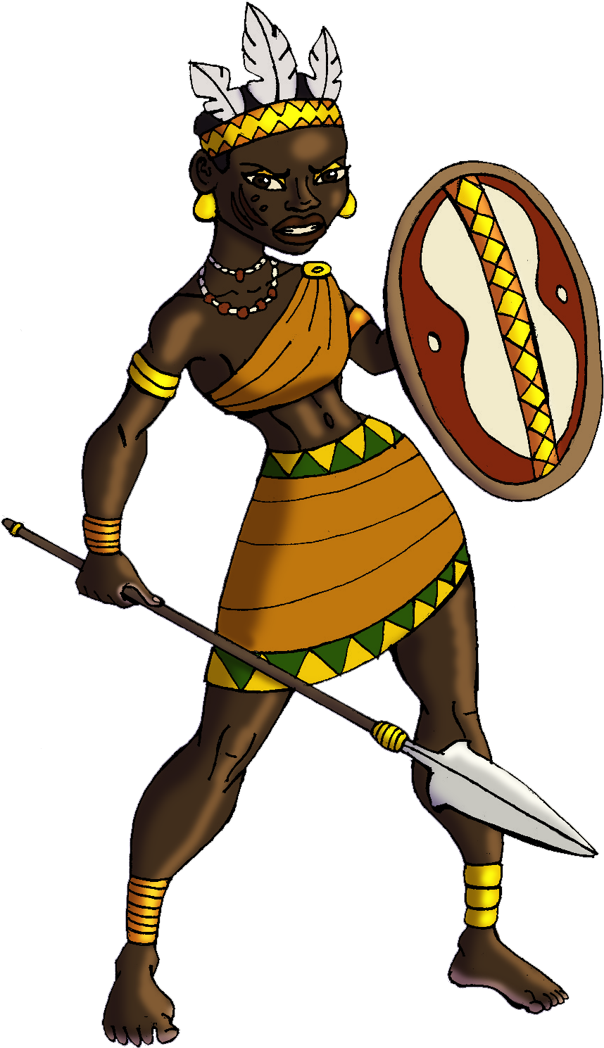African Warrior Cartoon (921x1500)