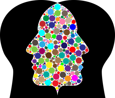 Head, Circles, Dots, Abstract, Art - Drawing Board (398x340)
