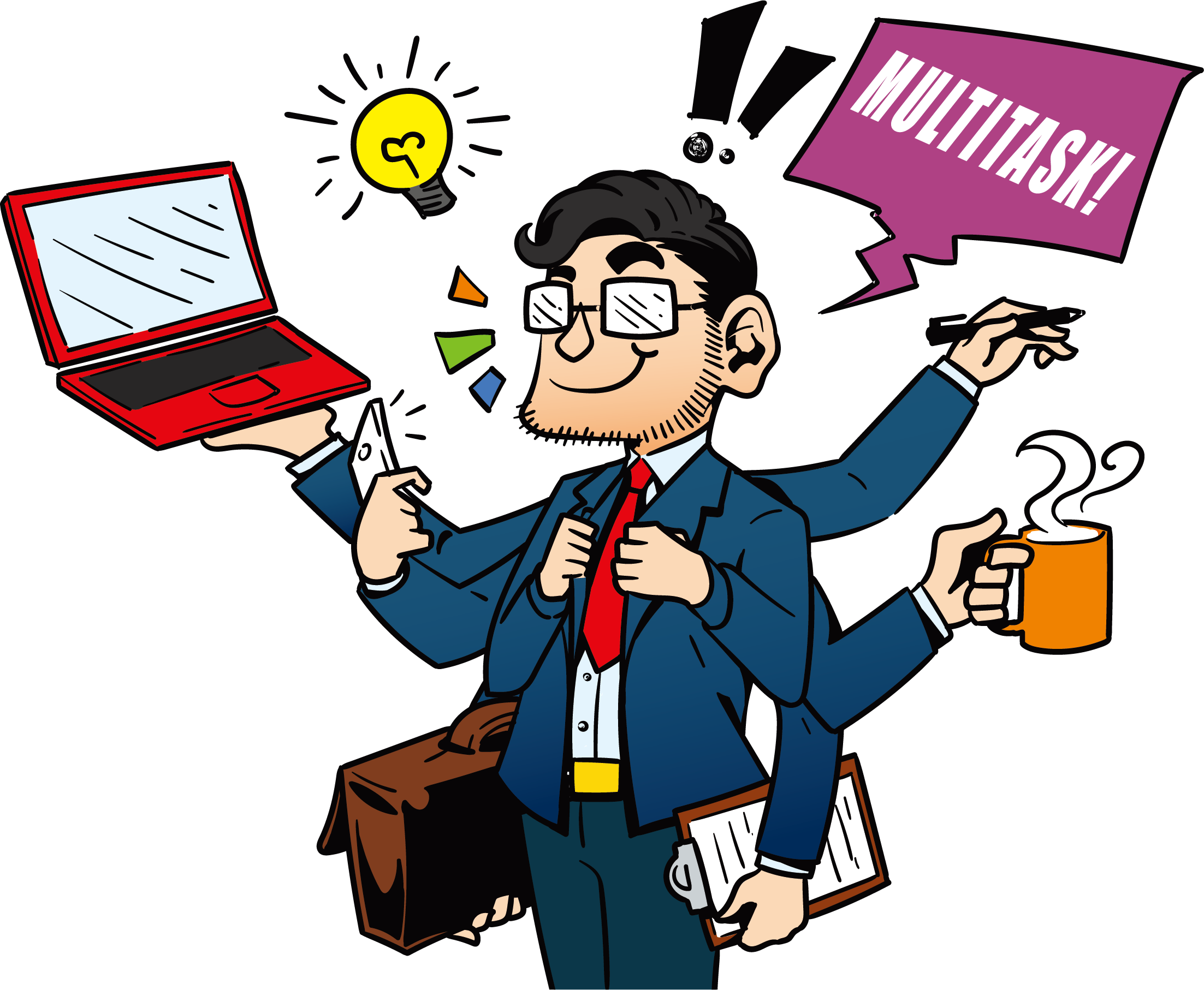 Human Multitasking Laborer Illustration - Work (2205x1814)