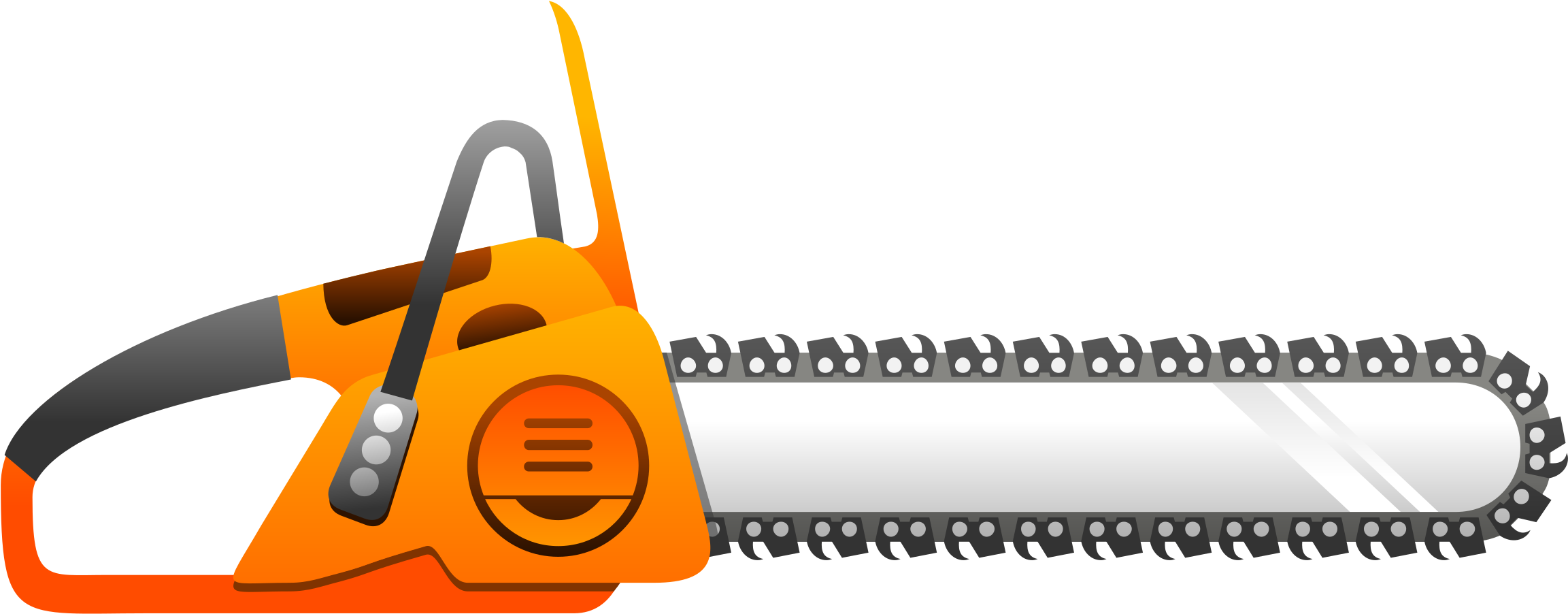 Chainsaw - Chainsaw Clipart (2400x1011)