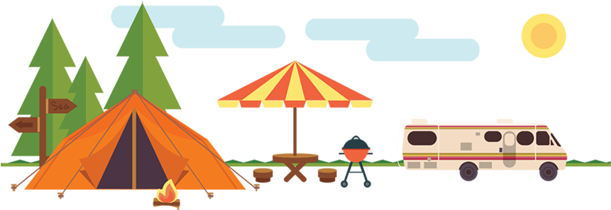 Rv Rental Graphic - Camping Vector (860x331)