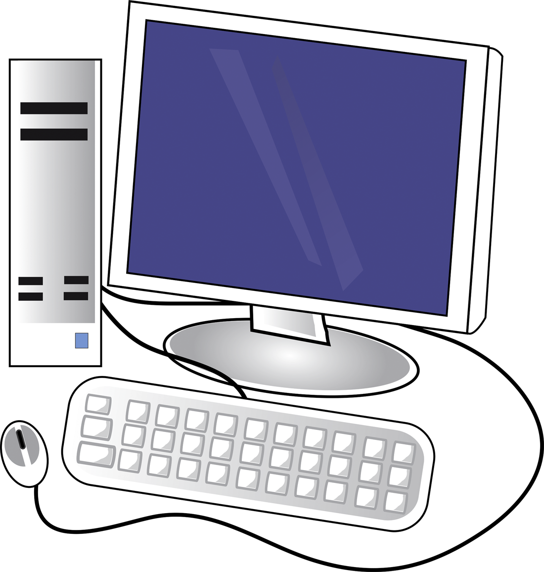 Pc Computer2 Copy Small - Computer Images Clip Art (1100x1156)