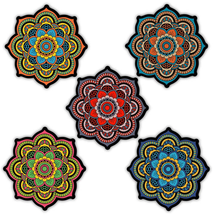Sacred Geometry Mandala Bumper Sticker Combo - Circle (720x720)