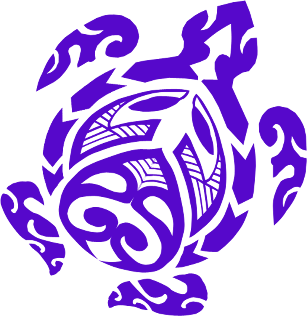 Padi Aware Coral Reef Conservation - Purple Turtle (1124x1152)