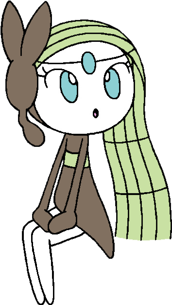 Meloetta Sitting - Cartoon (377x650)