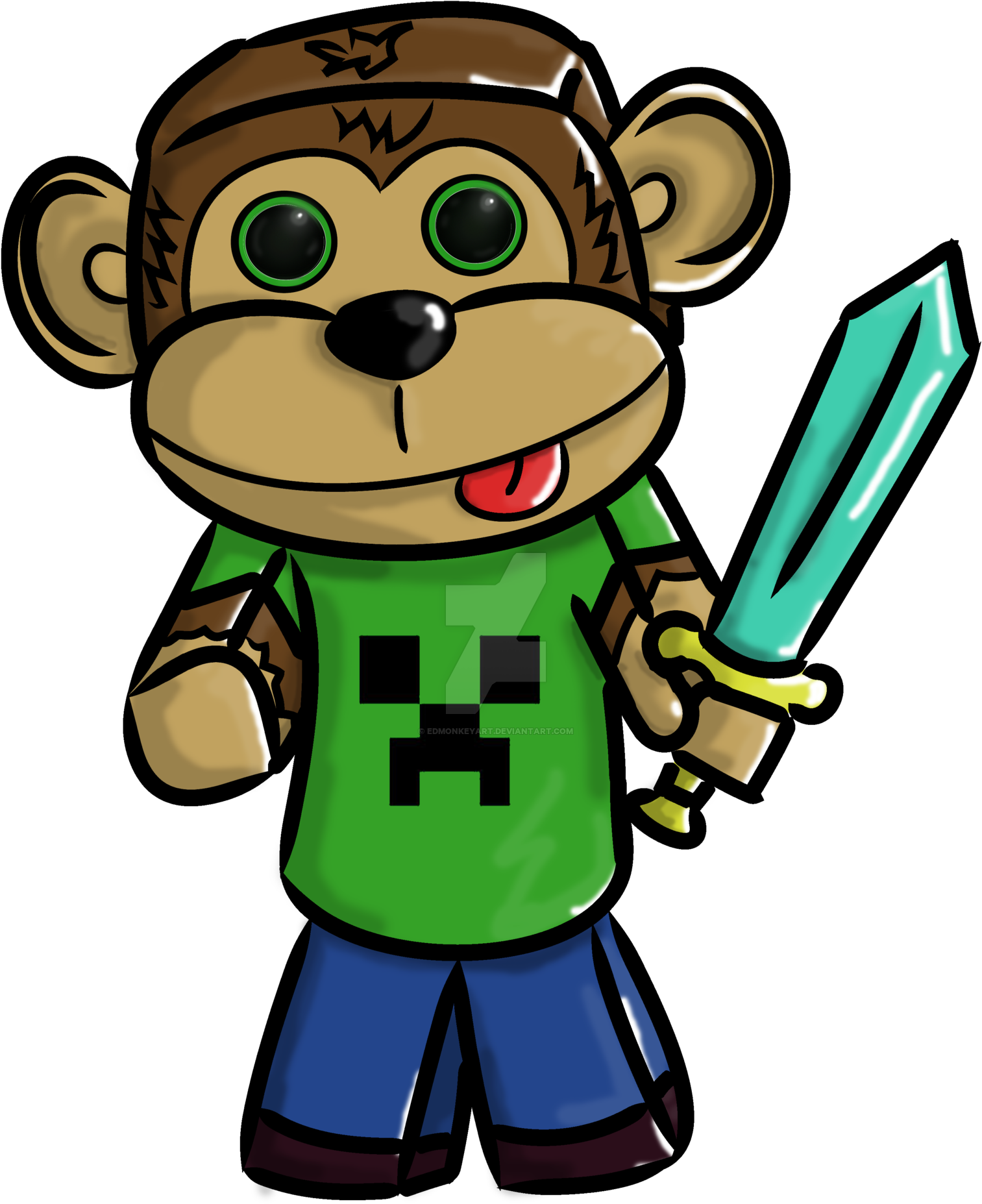 Minecraft Monkey By Edmonkeyart Minecraft Monkey By - Monkey Minecraft Art Png (1600x2667)