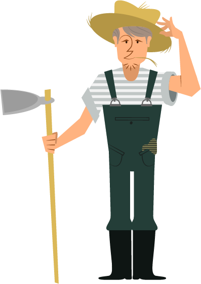 Farmer Png Cartoon (397x560)