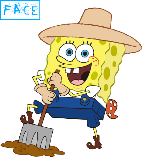 Farming Spongebob - Nickelodeon Spongebob Squarepants Workman-style Metal (493x543)