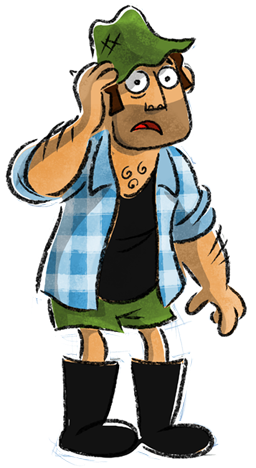 Matt Scratching Head - Cartoon (274x495)