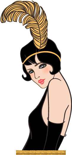 1 - Speakeasy Lady Clipart (243x525)