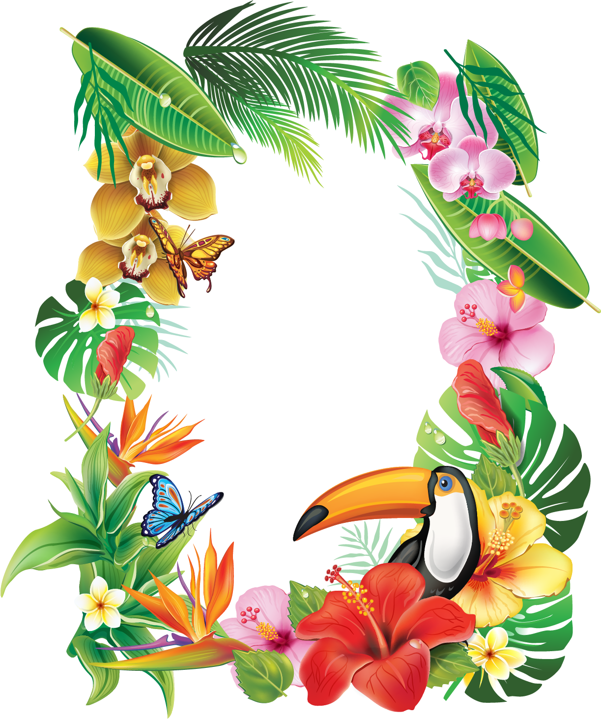 Natali На - Frame Tropical Flower (1223x1463)