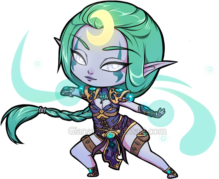 Faelyssa By Gianara - Blood Elf Monk Chibi (900x716)