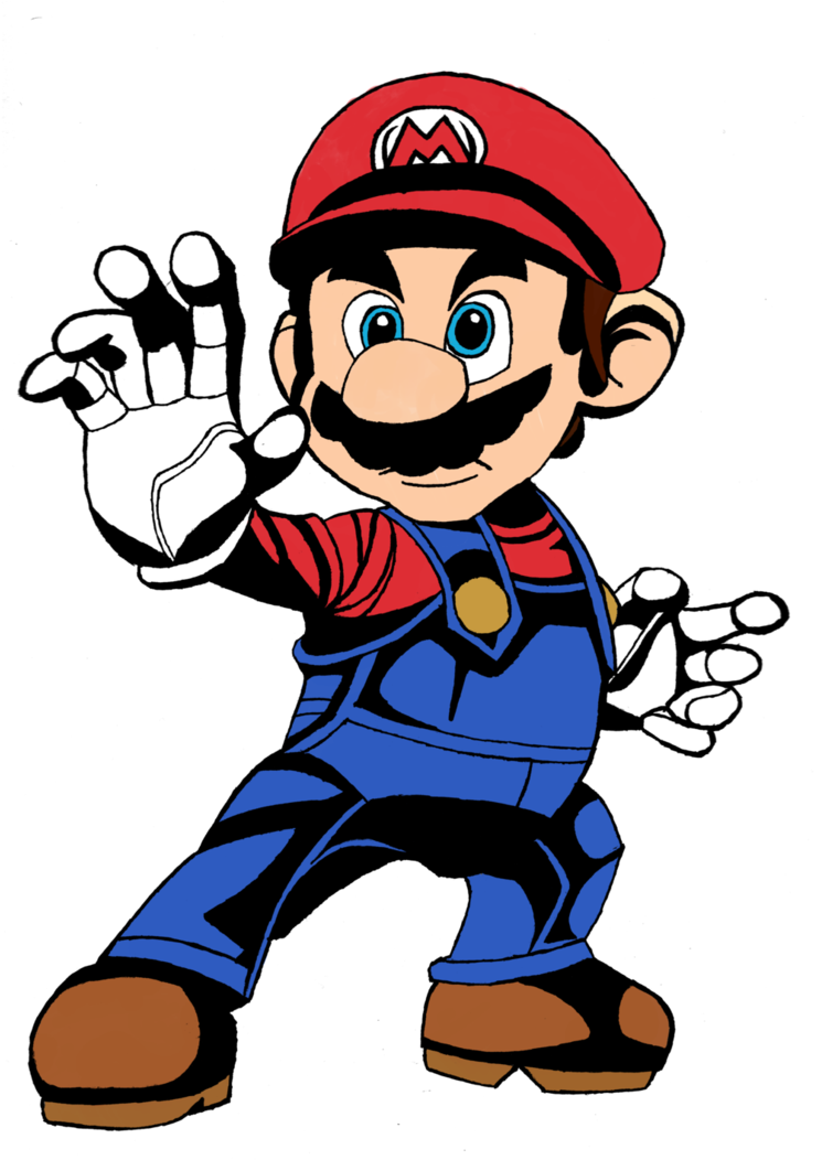 Mario's Brawl Render Reimagined - Cartoon (761x1051)