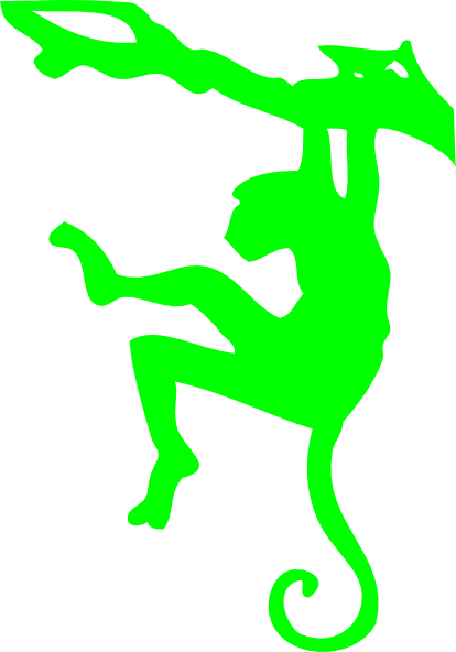 Monkey Silhouette Png (414x592)