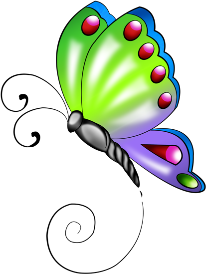 Patterns - Butterfly Cartoon Jpegg (600x600)