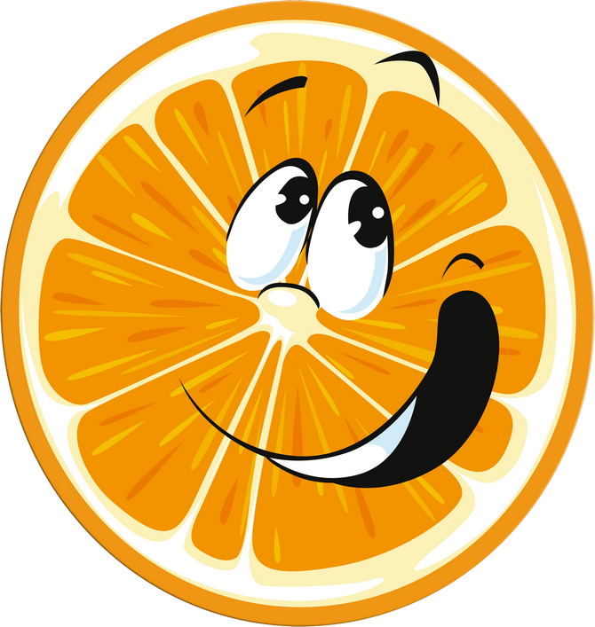 Funny Fruit 11 - Веселый Апельсин Рисунок (670x707)