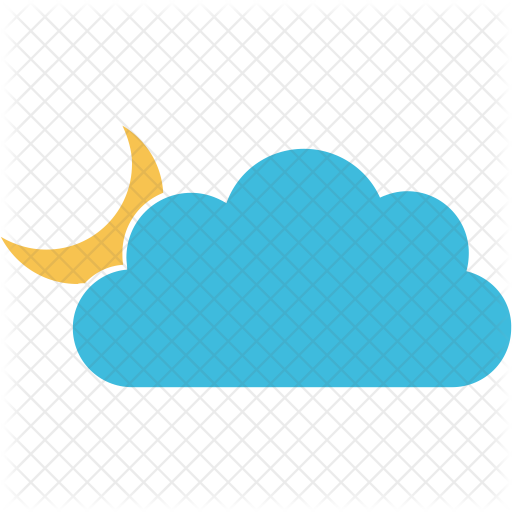Moon Behind Cloud Icon - Illustration (512x512)