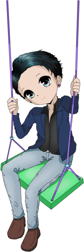 Chibi On The Swing - Chibi (795x1006)