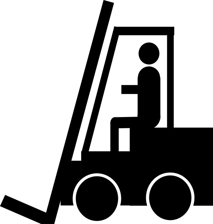 Forklift Clipart Black White (685x720)