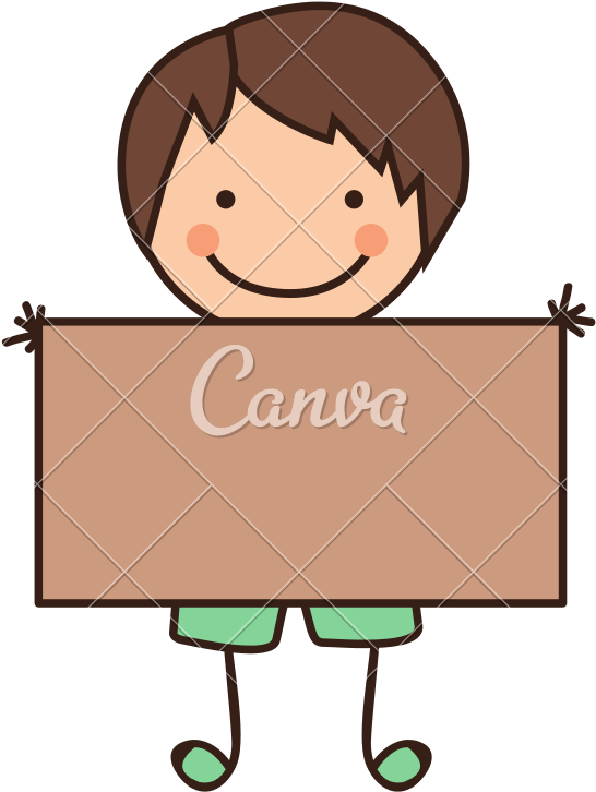 Happy Boy With Card Icon - Vector Graphics (800x800)