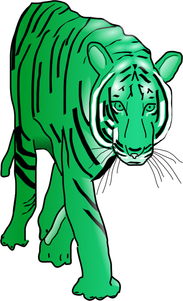 Vector Clip Art - Tiger Clip Art (600x987)