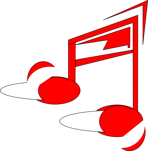 Red Music Note Png (588x599)