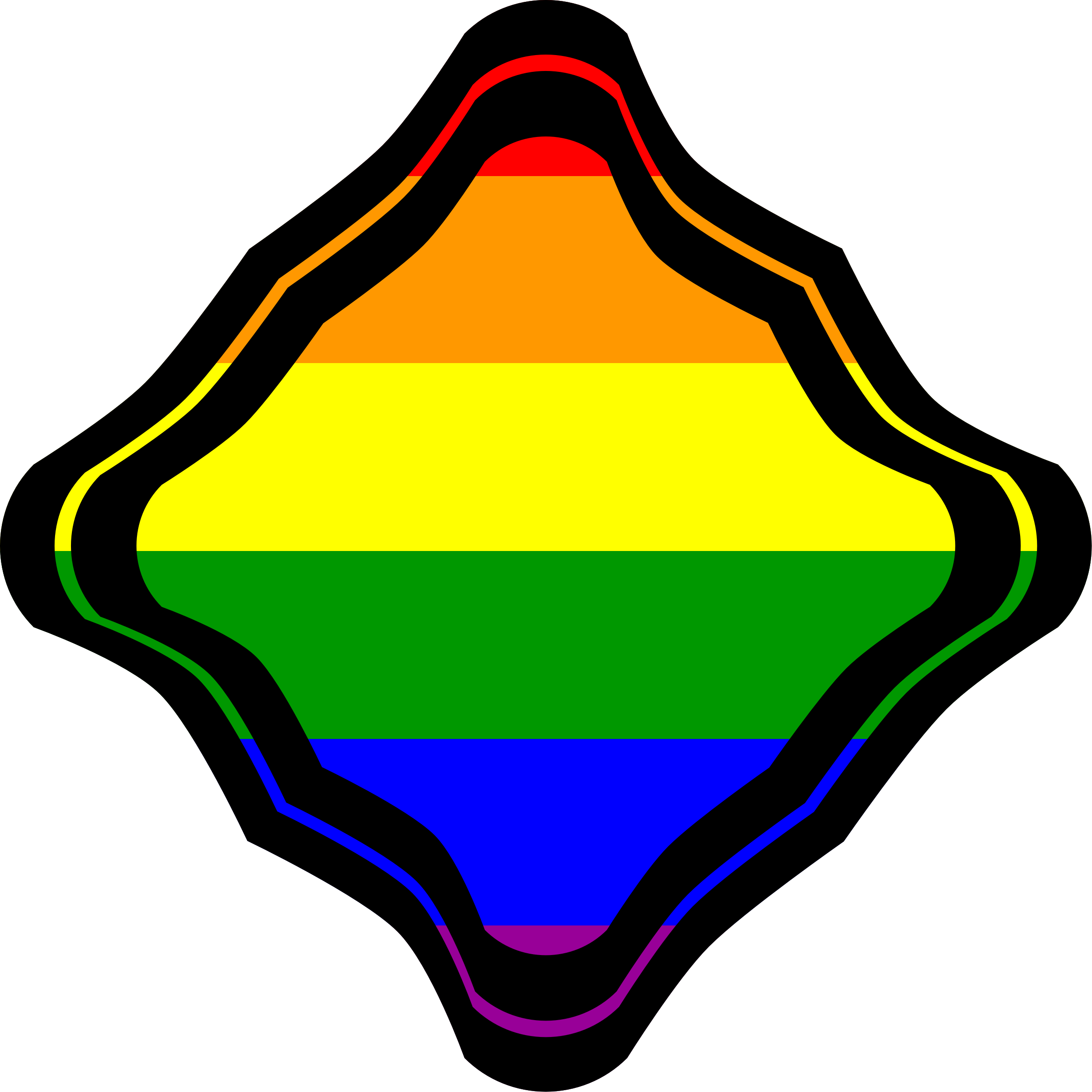 Flag Diagonal Square Squiggled Frame - Rainbow Flag (2400x2400)