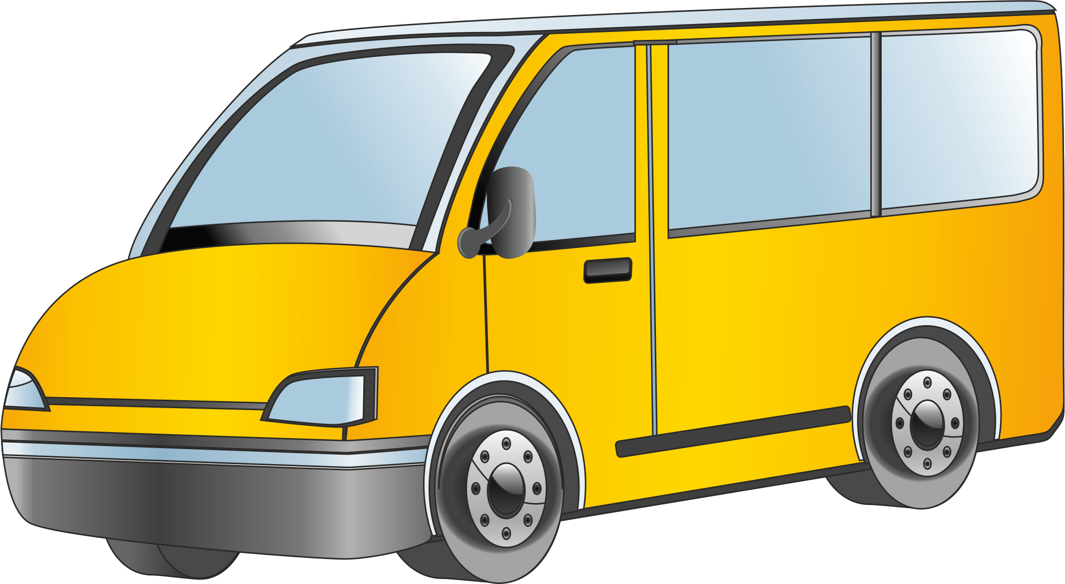 Minibus Vector Png Clipart - Drawing (2132x1169)