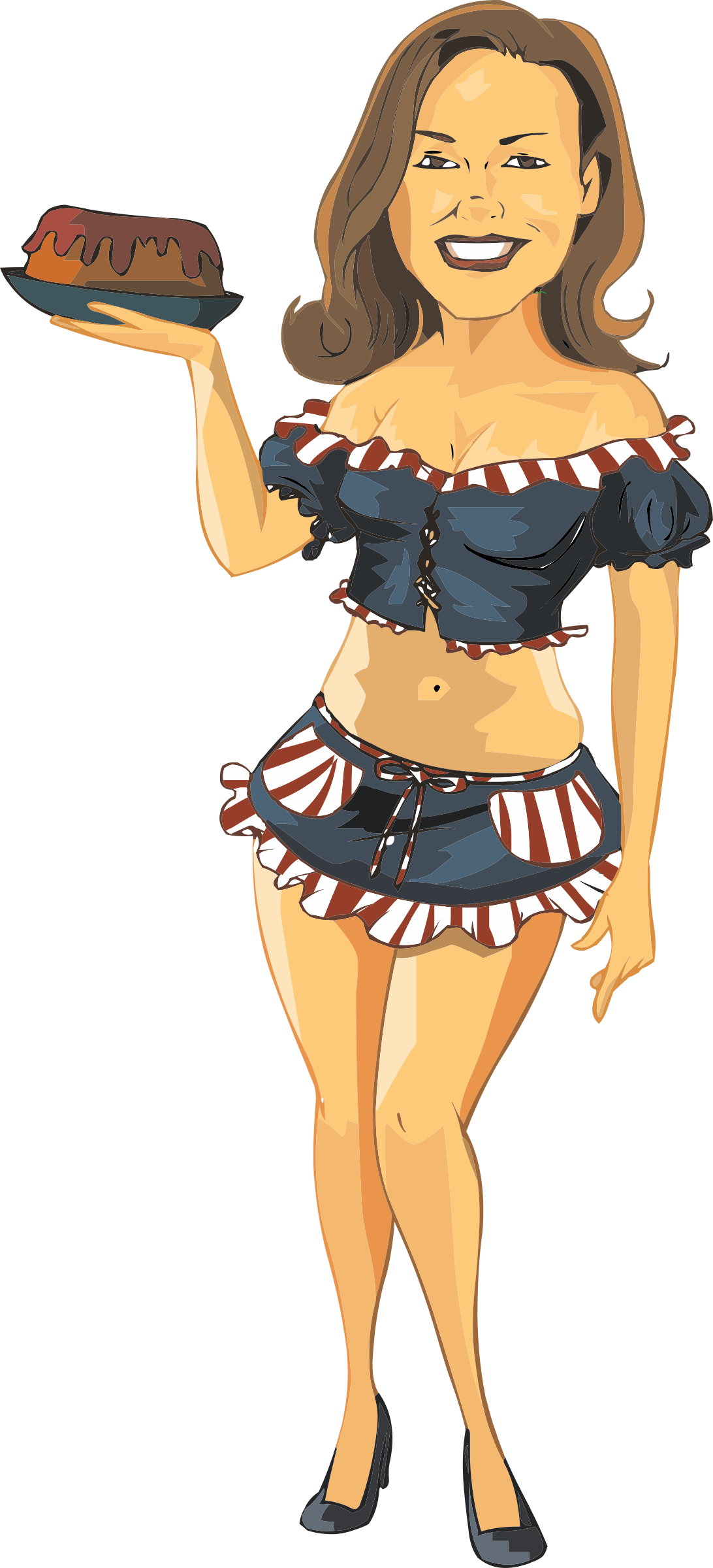 Big Image - Waitress Clip Art (1092x2400)