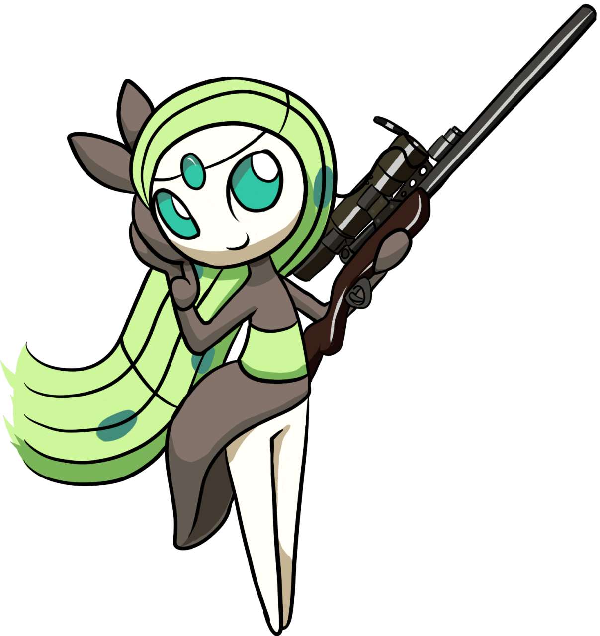 Sniper - Transparent Meloetta (1207x1280)