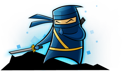 Atomic Ninjas - Blue Ninja Transparent (521x303)