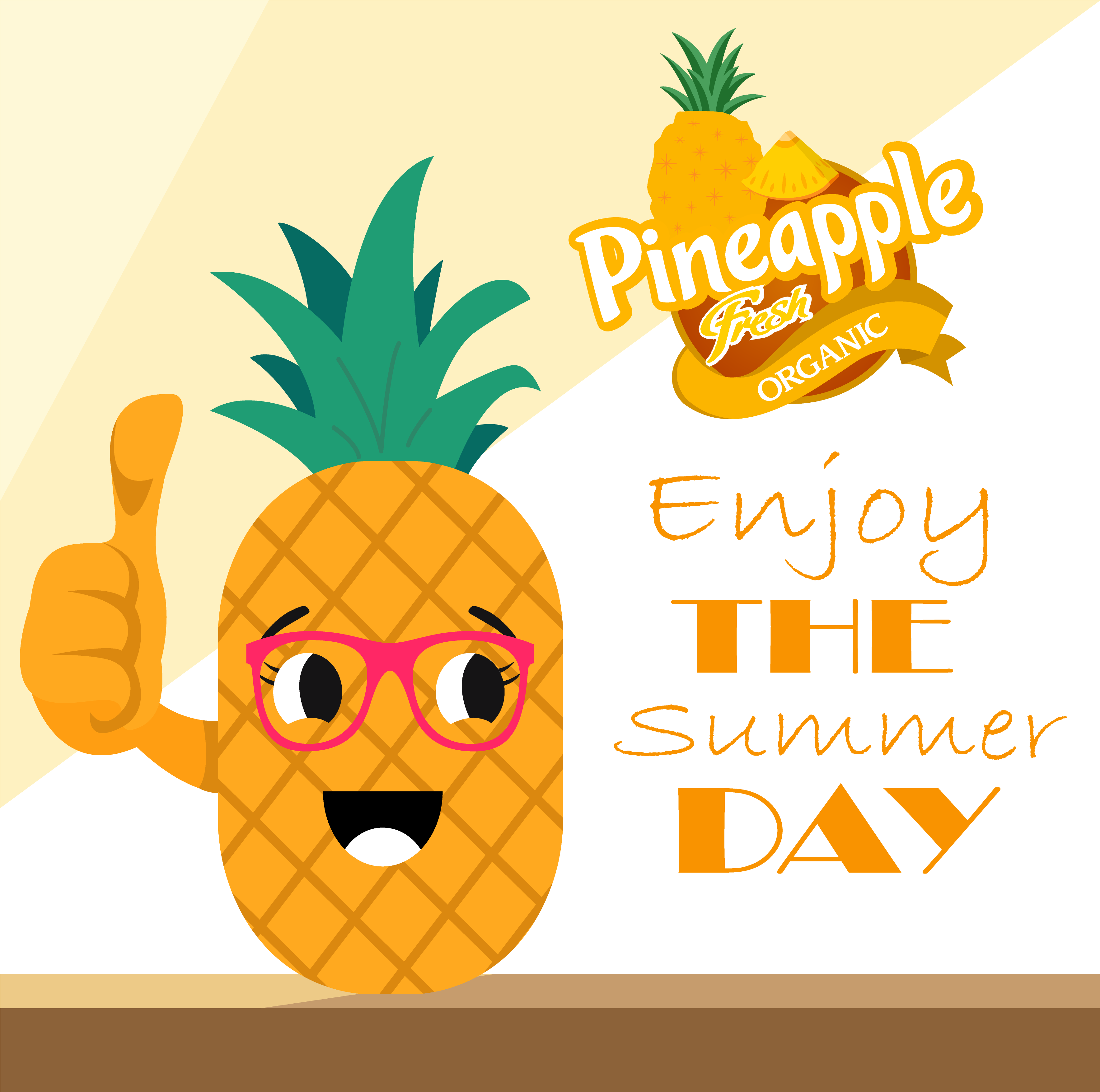 Pineapple Poster Illustration - آناناس کارتونی (3939x4298)
