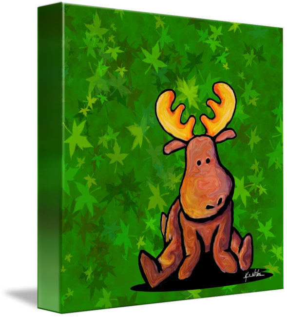 Kiniart Moose Rectangle Magnet (589x650)