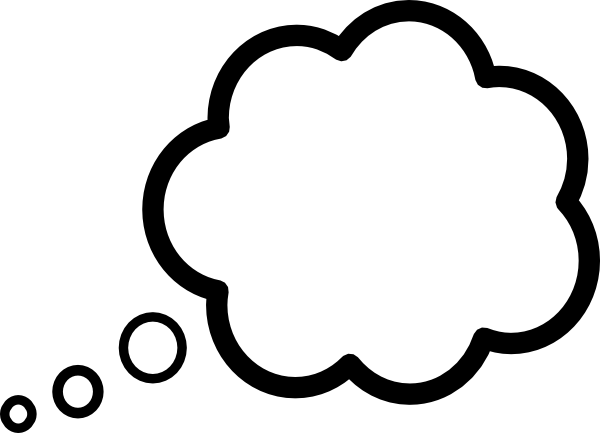Cloud Clip Art - Thought Bubble Pdf (600x433)