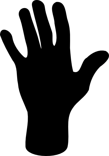 Black Hand Clipart (420x599)