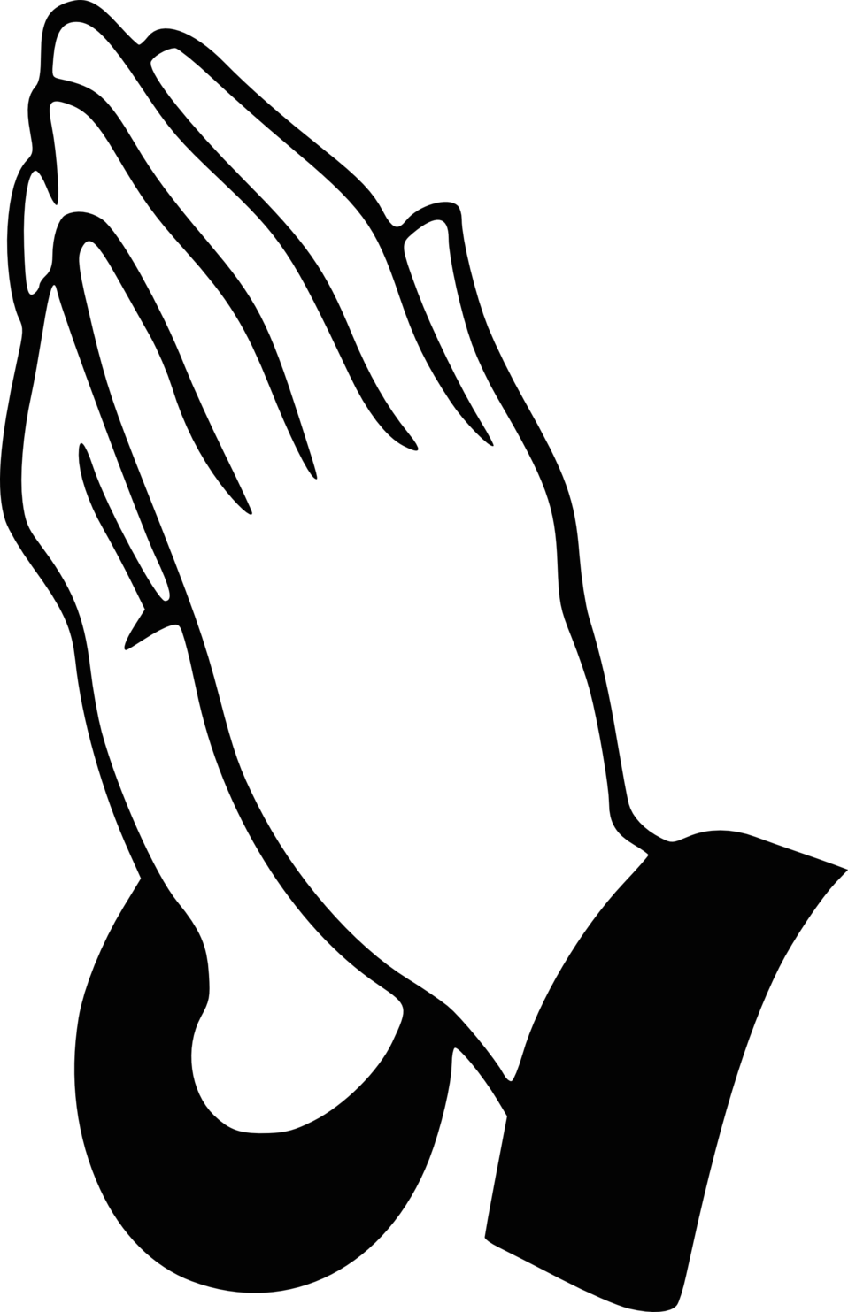 Praying Hands - Praying Hands Clipart (958x1483)
