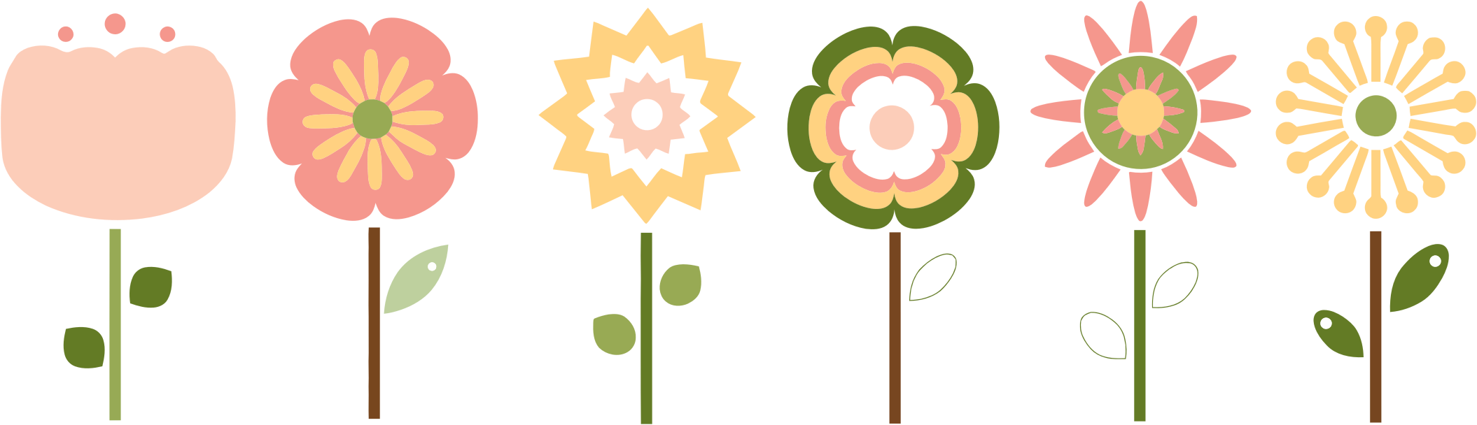 Six Flowers - Hübsch Als Ein Posy-rosa-blumen-post-itanmerkungen (2603x750)