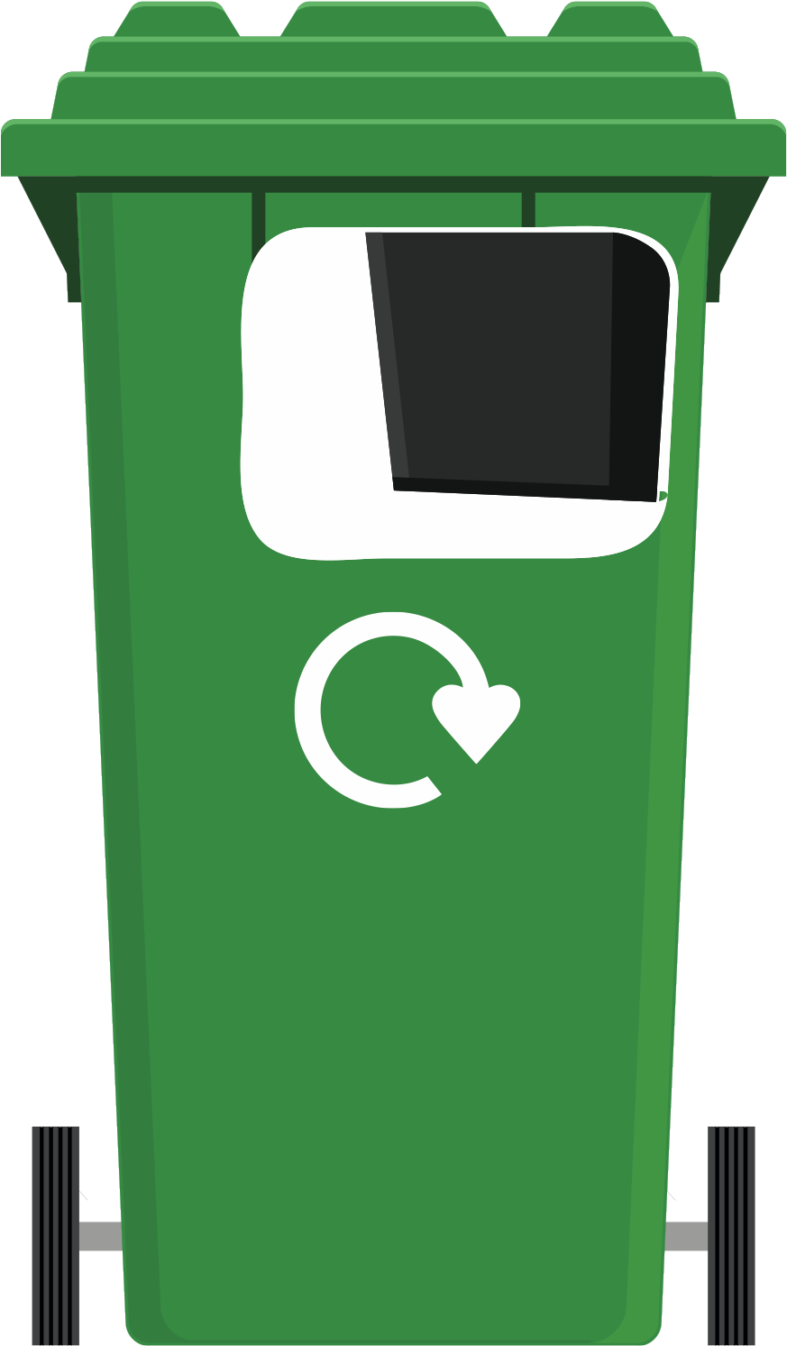 Green Lidded Bin - Waste Container (900x1500)