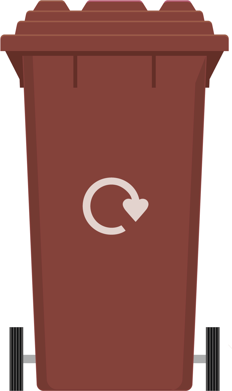 Brown Lidded Bin - Brown Recycling Bin (900x1500)