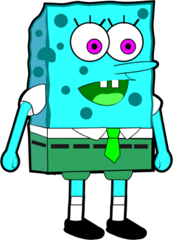 Sponge Bob Wearing Square Pants - Spongebob Squarepants (600x834)