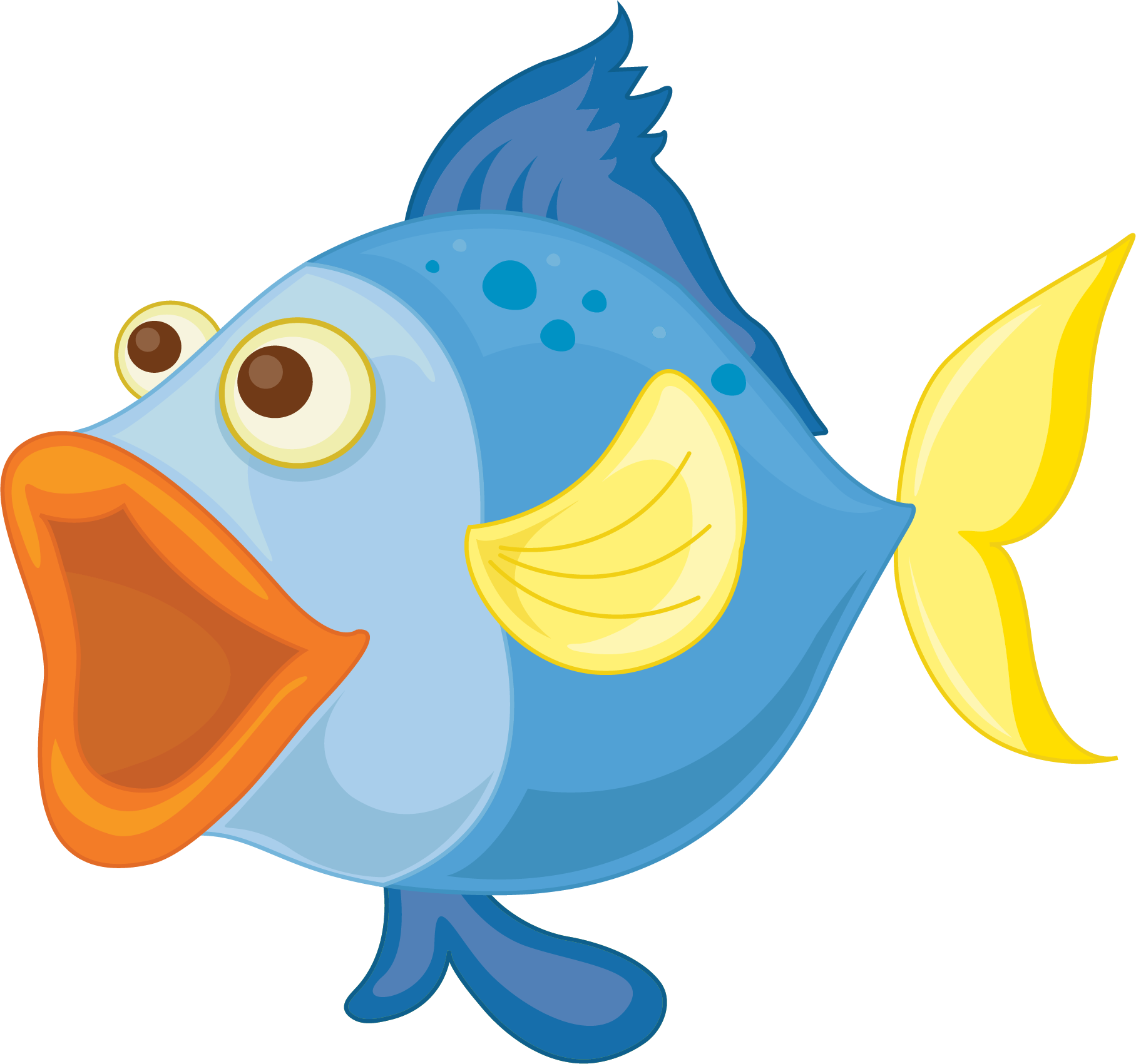 深蓝色大嘴鱼 - Blue Fish Drawing (1815x1701)