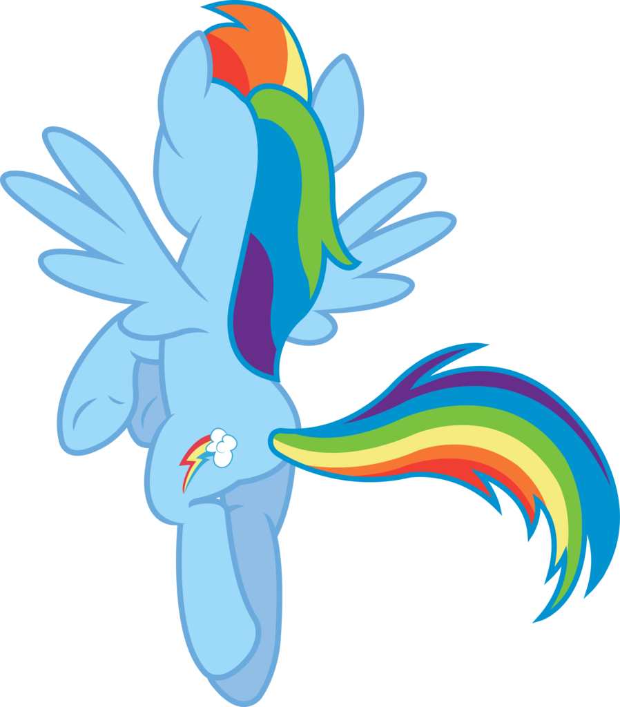 Birthofthepheonix, Rainbow Dash, Safe, Simple Background, - Mlp Rainbow Dash Back (1280x1460)