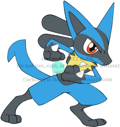 Lucario Chibi By Corkscrew-reality - Cartoon (430x468)