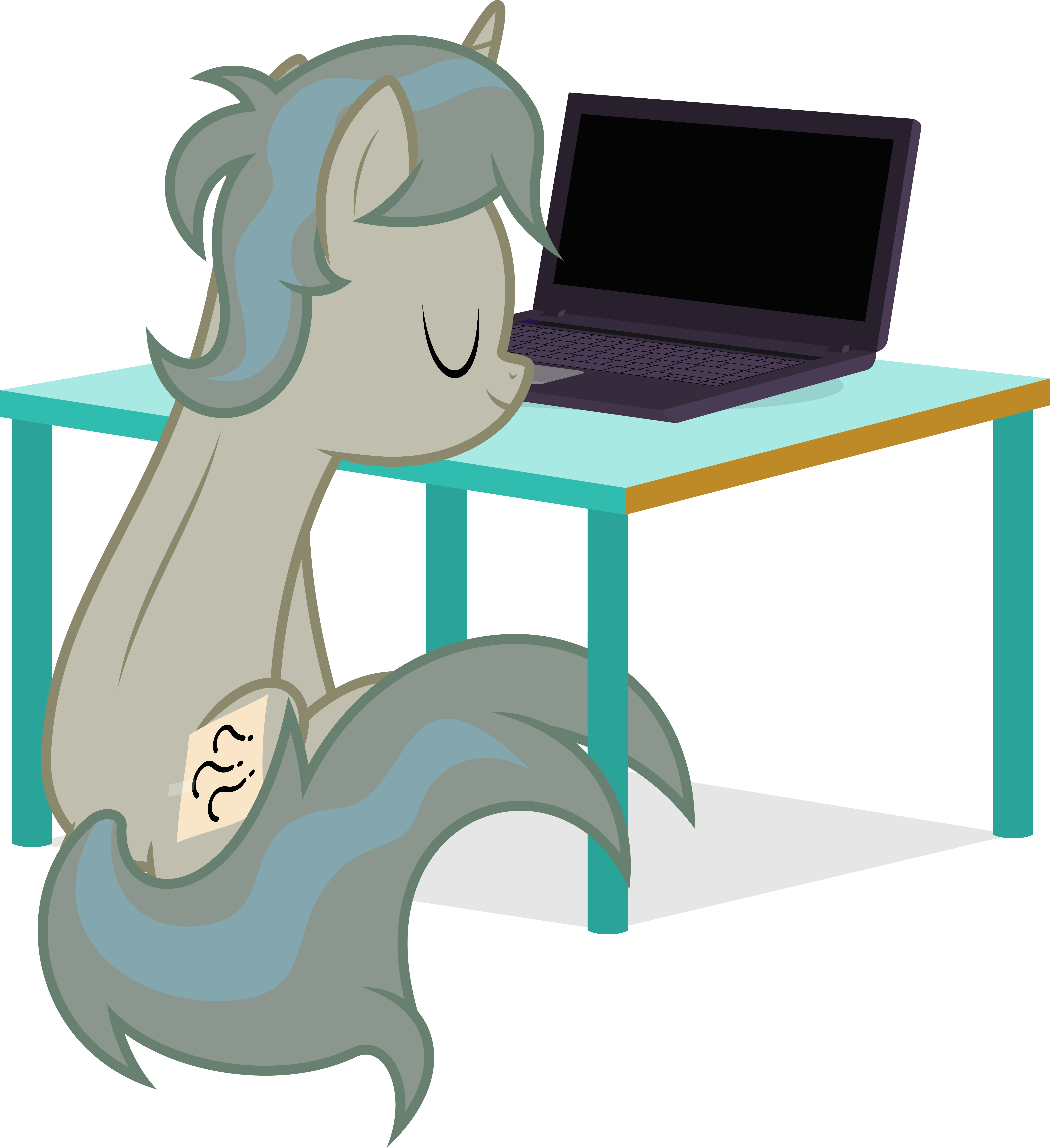 Absent Mind, Oc Only, Pony, Safe, Simple Background, - Cartoon (6400x6998)