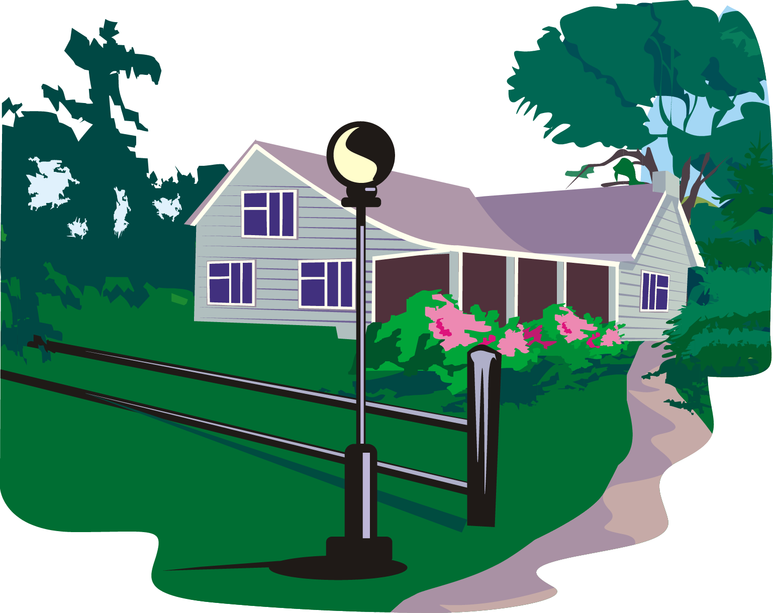 Forest Villa Between Vector Material - Forest Villa Between Vector Material (1538x1220)