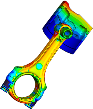 Connecting Rod And Piston Fea - Graphic Design (333x384)