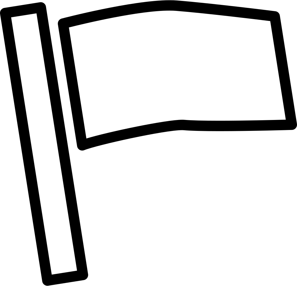 Empty Flag Comments - Small Flag Outline (980x944)