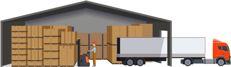 Warehousing - Warehouse Operation Vector (835x259)