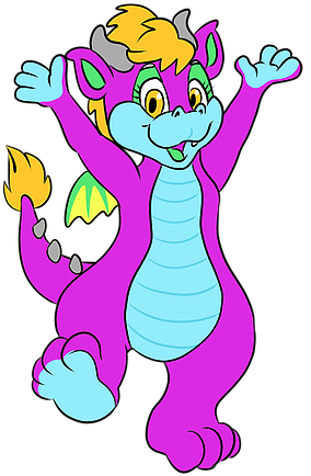 Dizzy The Dragon - Cartoon (284x434)